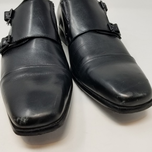 REACTION Kenneth Cole Black Leather Men's Dress Shoes Style 20724 Size 11 - Picture 6 of 12
